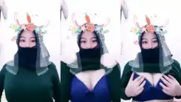 Ukhti Fira Bergoyang Dengan Hijab Dan Gaun Hijau Yang Menggoda