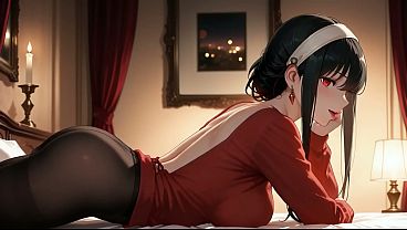 Yor Forger Jadi Jalang Di Ranjang, Cosplay Hentai Mesum Hasil Ai.