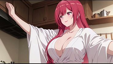 Anak Tiri Pulang Lebih Cepat, Lihat Istri Bapaknya Masak Pakai Baju Tipis. Kureha Enomoto Cosplay Nakal (buatan Ai).
